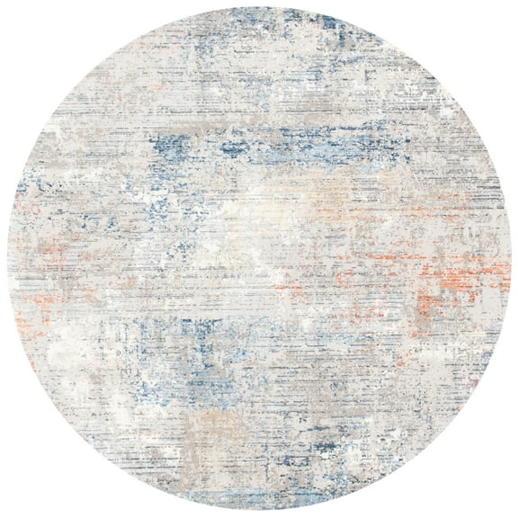 SAFAVIEH Dream Blazhe Abstract Area Rug, Grey/Blue, 6'7" x 6'7" Round