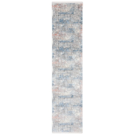 SAFAVIEH Dream Blazhe Abstract Runner Rug, Grey/Blue, 2' x 8'
