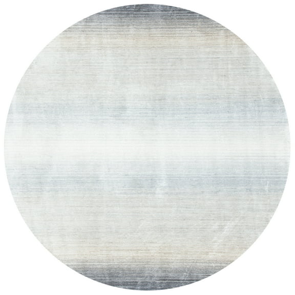 SAFAVIEH Dream Cirino Striped Area Rug, Grey/Ivory, 6'7" x 6'7" Round