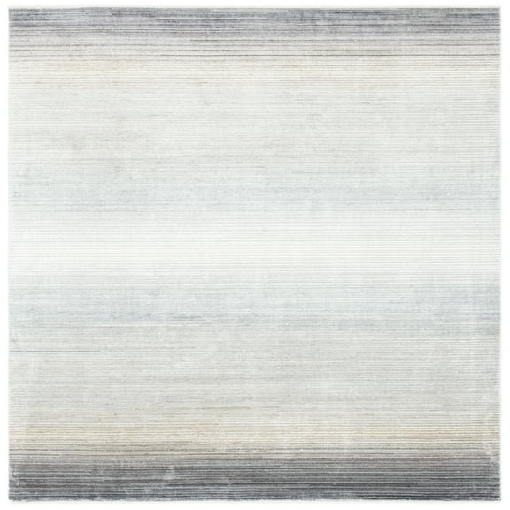 SAFAVIEH Dream Cirino Striped Area Rug, Grey/Ivory, 6'7" x 6'7" Square