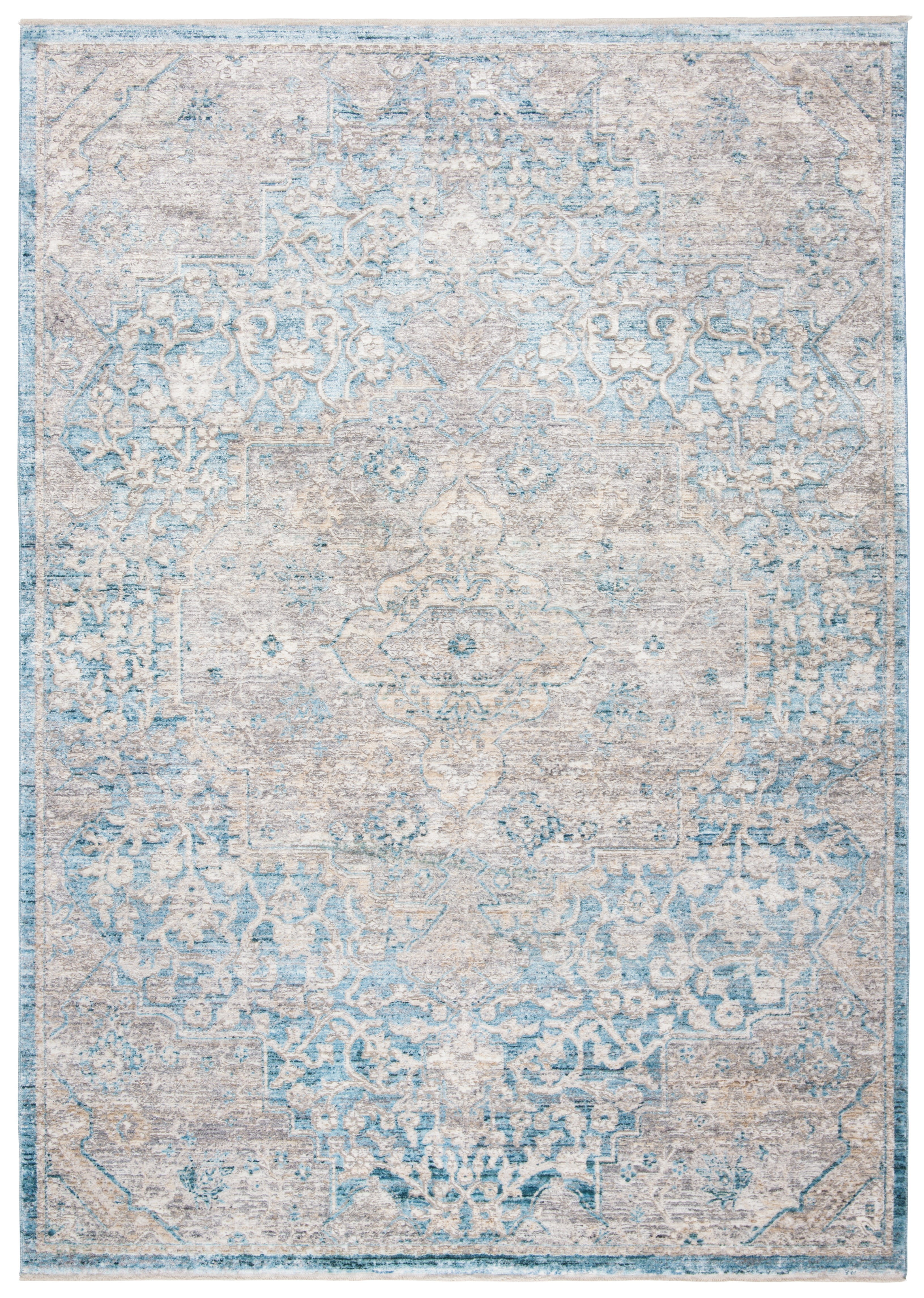 Elysian Blue & Grey 8' x 10' Handcrafted Wool Blend Area Rug