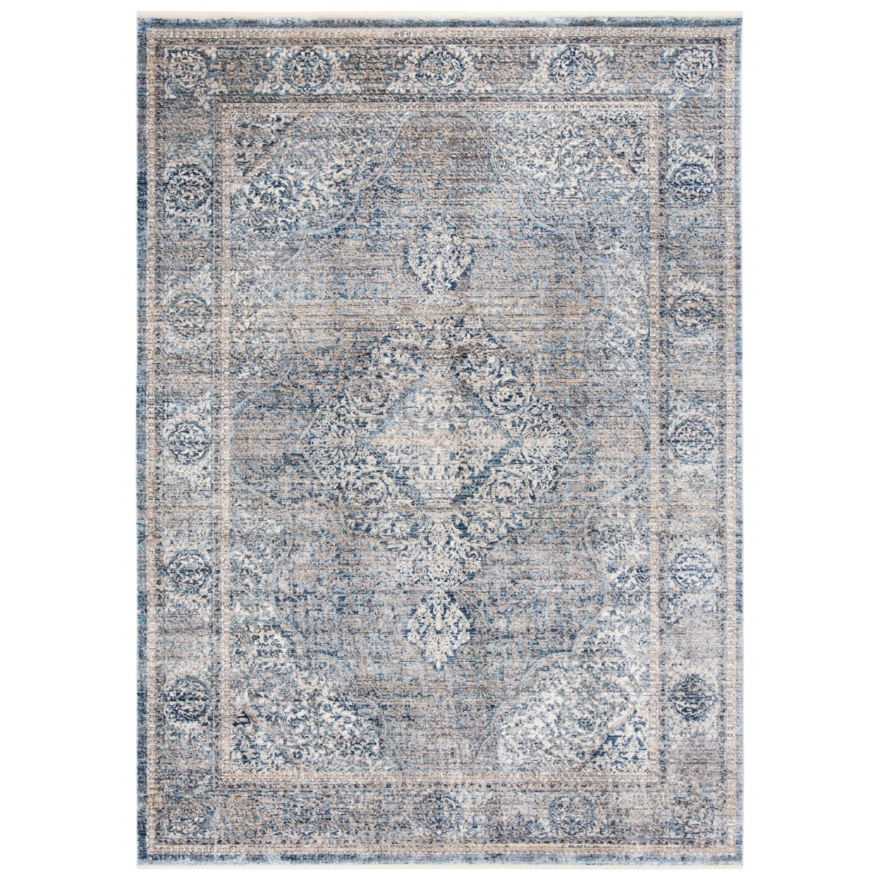 Safavieh Dream Gray and Blue Hand-Knotted Wool Area Rug