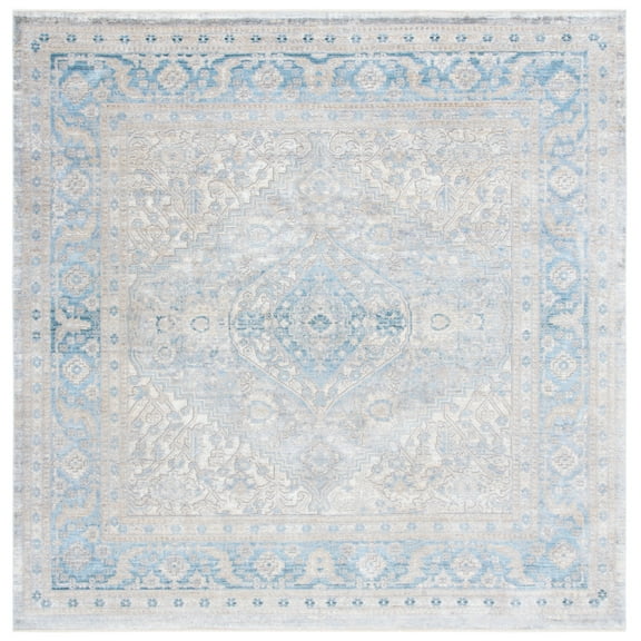 SAFAVIEH Dream Donette Modern Area Rug, Grey/Blue, 6'7" x 6'7" Square