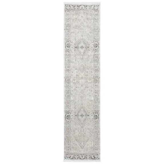 SAFAVIEH Dream Donette Modern Runner Rug, Grey/Ivory, 2' x 8'