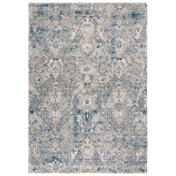 SAFAVIEH Dream Emerson Floral Polyester Area Rug, Grey/Gold, 5' x 8'