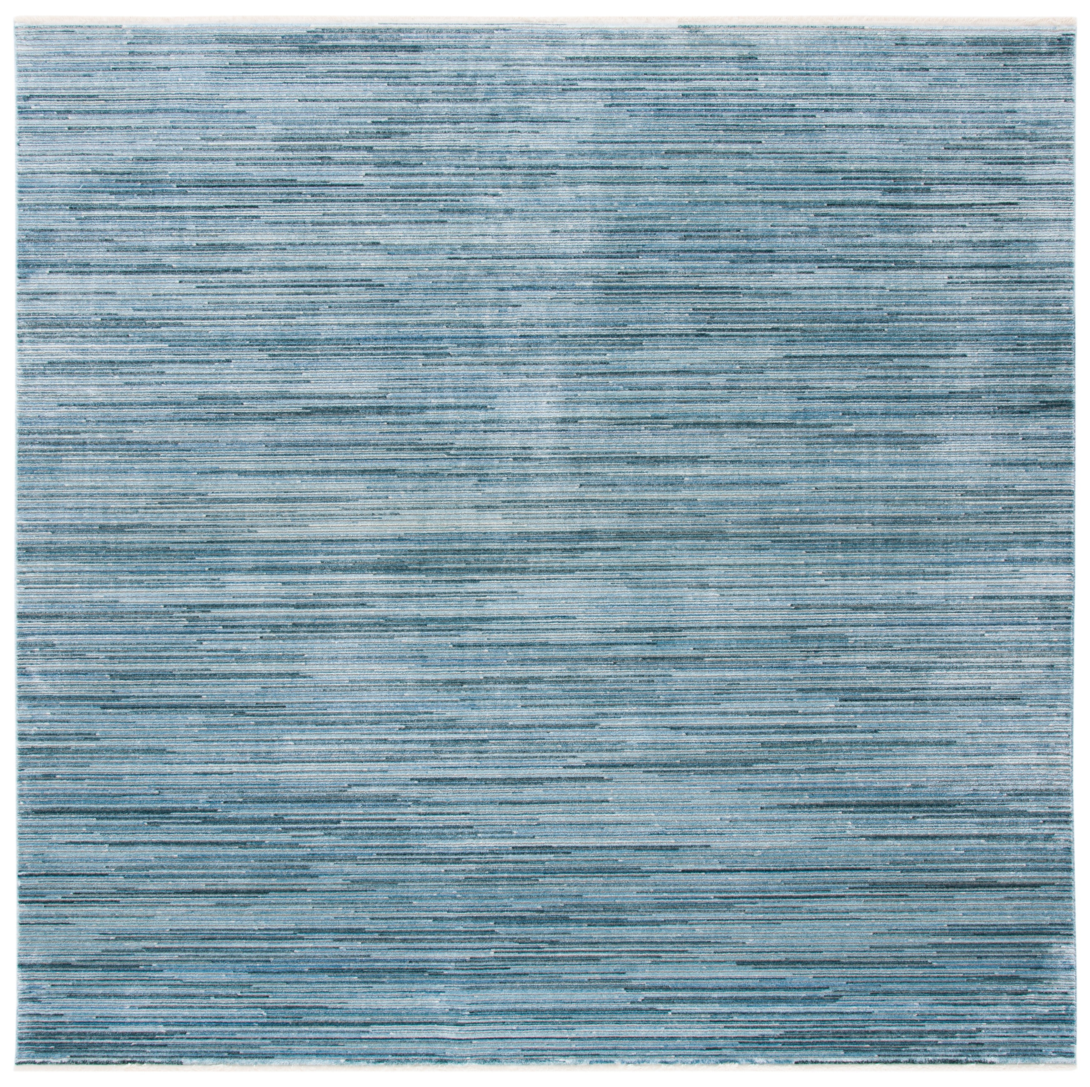 Elysian Bliss 79" Square Hand-Knotted Wool-Blend Rug in Blue/Grey