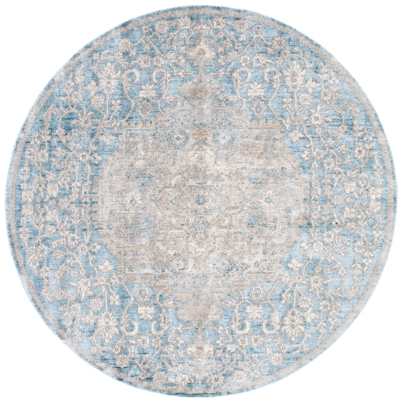 SAFAVIEH Dream Feride Floral Area Rug, Blue/Grey, 6'7" x 6'7" Round