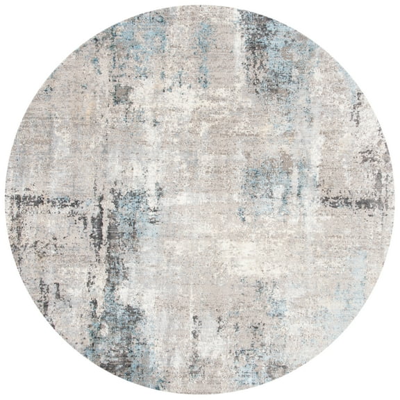 SAFAVIEH Dream Hamilton Abstract Area Rug, Grey/Blue, 6'7" x 6'7" Round