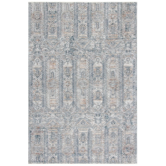 SAFAVIEH Dream Kiersten Modern Polyester Area Rug, Grey/Gold, 8' x 10'
