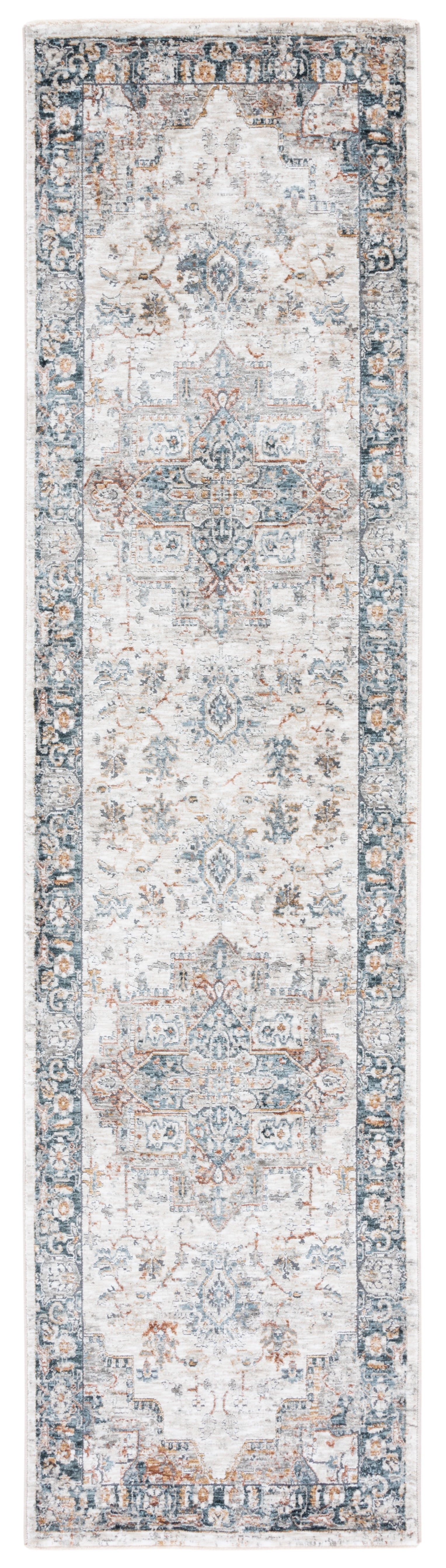 Polyester Runner Rugs SAFAVIEH Dream Laraine Floral Polyester Runner Rug, Ivory/Light Blue, 2 ...