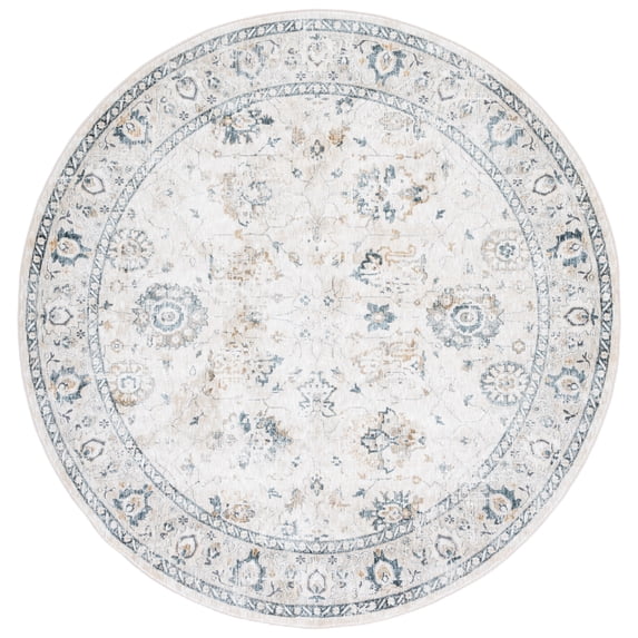 SAFAVIEH Dream Terrance Modern Polyester Area Rug, Ivory/Light Beige, 6'7" x 6'7" Round