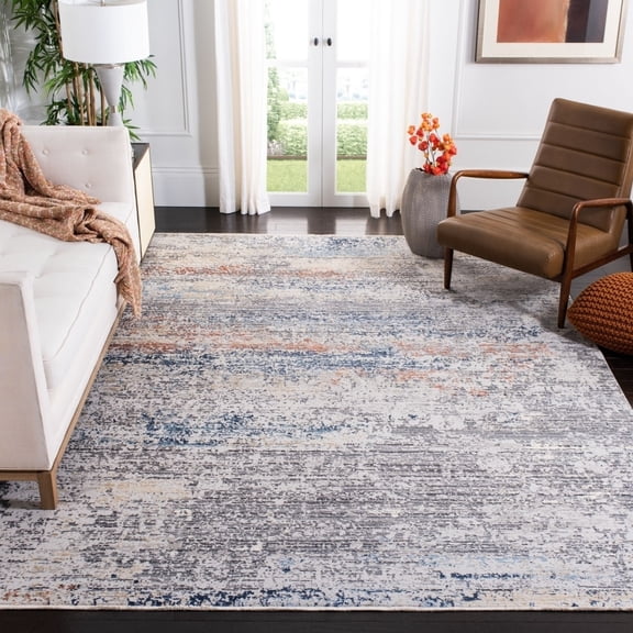 SAFAVIEH Dream Urban Abstract Area Rug, Grey/Blue, 5' x 8'