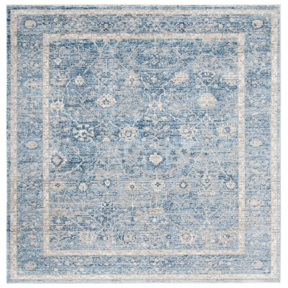 SAFAVIEH Dream Vonda Floral Area Rug, Grey/Turquoise, 6'7" x 6'7" Square