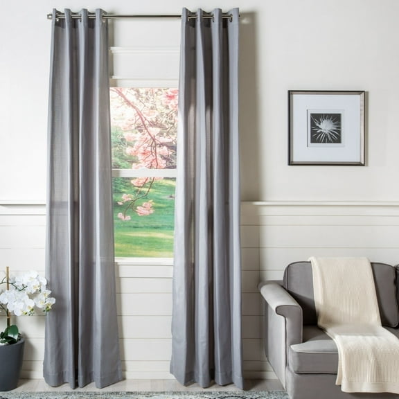 SAFAVIEH Drela Glam Grommet Curtain Window Panel, 52" x 84", Grey