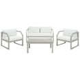 thumbnail image 1 of SAFAVIEH Dren Outdoor Patio 4 Pc Conversation Set, Grey/Beige, 1 of 12
