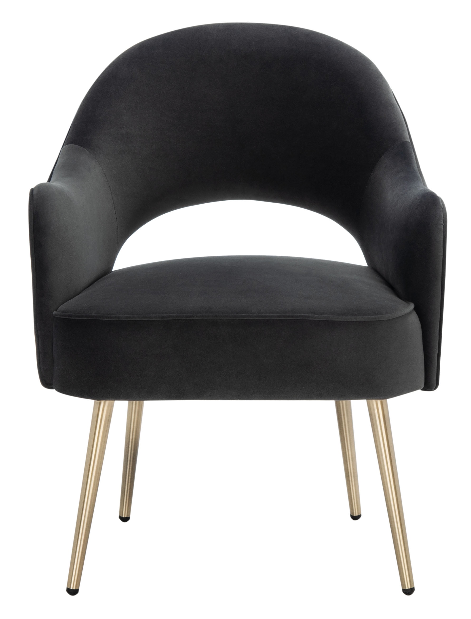 Dublyn Black Velvet Accent Chair with Gold Legs