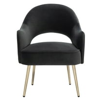 SAFAVIEH Dublyn Mordern Style Black Upholstered Side Chairs (23.2 in. W x 20.9 in. D x 31 in. H)
