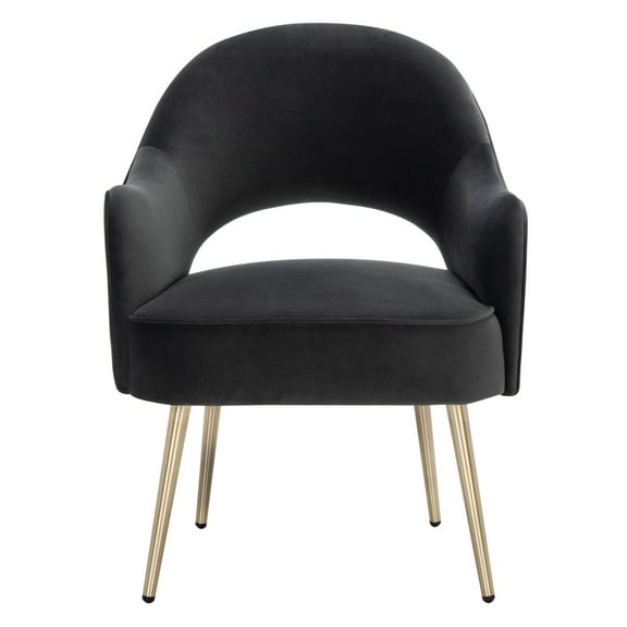 SAFAVIEH Dublyn Mordern Style Black Upholstered Side Chairs (23.2 in. W x 20.9 in. D x 31 in. H)