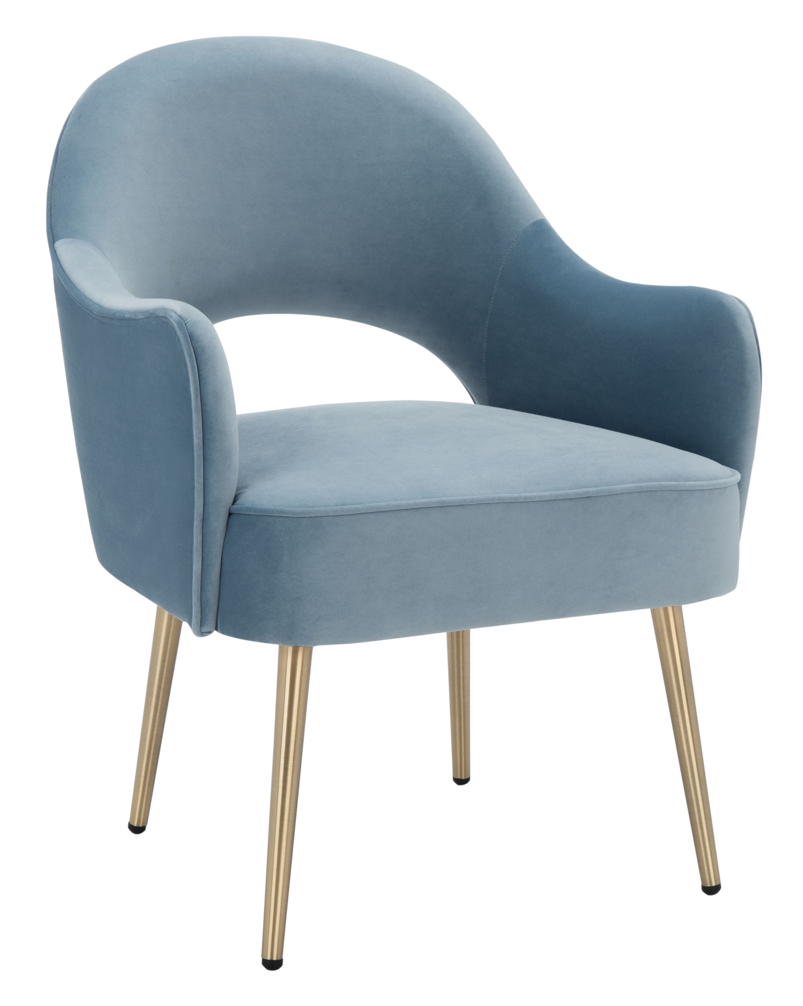 Light Blue Velvet Accent Chair with Gold Legs