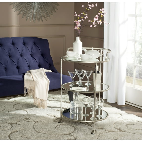 SAFAVIEH Dulcinea Bar Cart Silver / Mirror