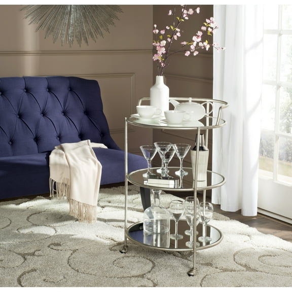SAFAVIEH Dulcinea Bar Cart Silver / Mirror