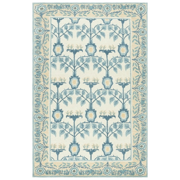 SAFAVIEH Earthly Treasures Siomha Oriental Area Rug, Ivory/Blue, 9' x 12'