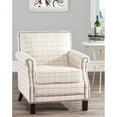 thumbnail image 1 of SAFAVIEH Easton Club Chair In Plaid Brass Nail Head Tan / Red, 1 of 8