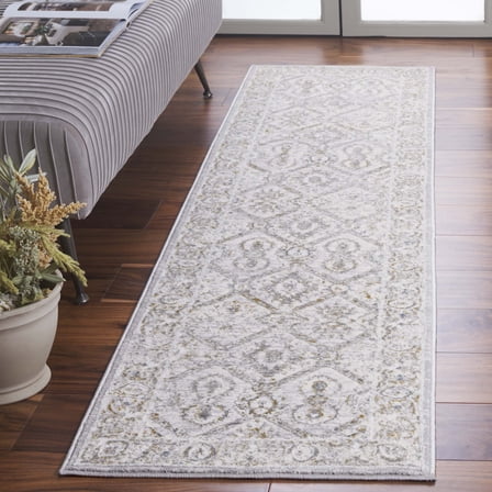 Safavieh Easton Dayna Geometric Runner Rug, Ivory/Gray Gold, 2' x 8'