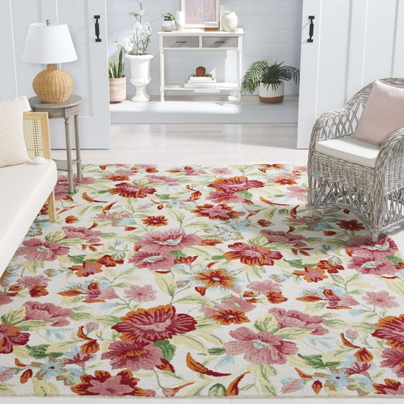Safavieh Easy Care Aithne Floral Area Rug, Ivory/Red, 5' x 8'