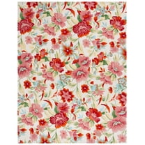 SAFAVIEH Easy Care Aithne Floral Area Rug, Ivory/Red, 8' x 10'