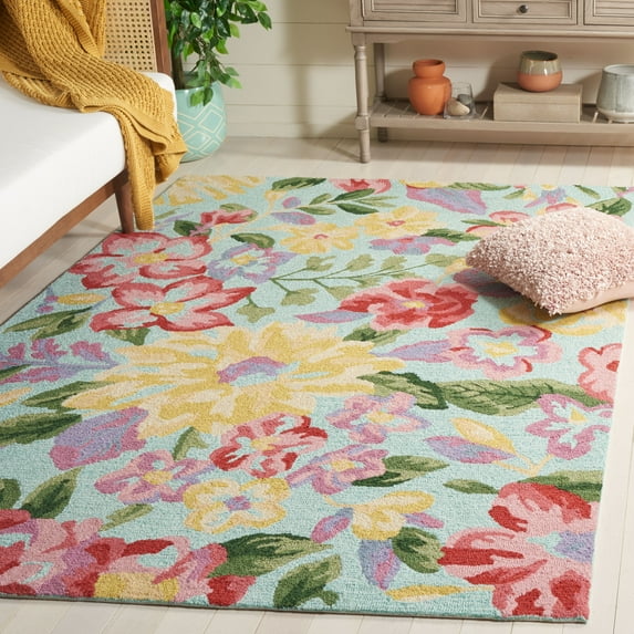 Safavieh Easy Care Alan Floral Area Rug, Blue/Pink, 5' x 8'