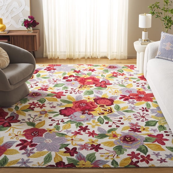 Safavieh Easy Care Alana Floral Area Rug, Ivory/Red, 8' x 10'