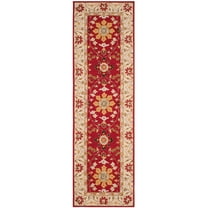 SAFAVIEH Easy Care Alban Oriental Runner Rug, Red/Ivory, 2'6" x 10'