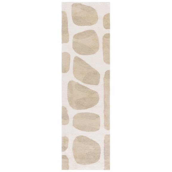 SAFAVIEH Easy Care Anabel Abstract Machine Washable Runner Rug, Beige/Ivory, 2'3" x 9'