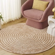 Safavieh Easy Care Beckah Geometric Machine Washable Area Rug, Orange/Ivory, 3' x 3' Round