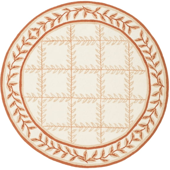 SAFAVIEH Easy Care Beckett Trellis Area Rug, Ivory/Beige, 8' x 8' Round