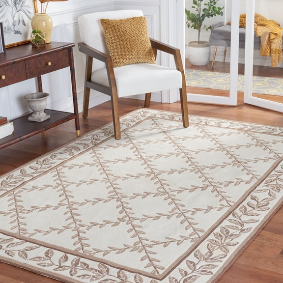 Safavieh Easy Care Beckett Trellis Area Rug, Ivory/Sage, 4' x 6'