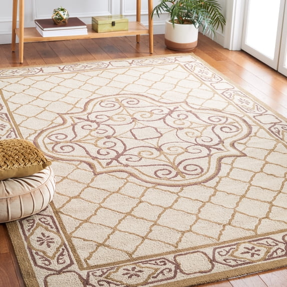 Safavieh Easy Care Braiden Trellis Area Rug, Ivory/Gold, 6' x 9'