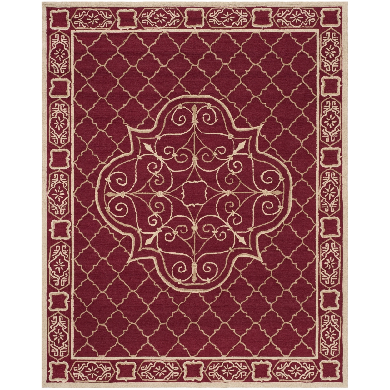 Maroon Border Rug SAFAVIEH Easy Care Braiden Trellis Area Rug, Maroon/Gold, 3' x 5 ...