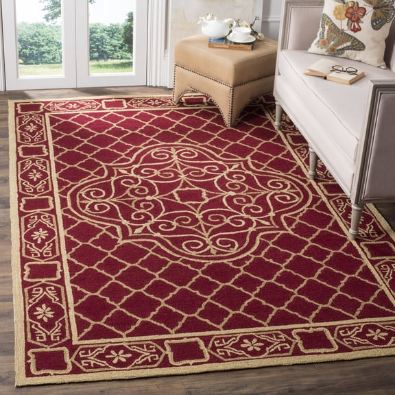Safavieh Easy Care Braiden Trellis Area Rug, Maroon/Gold, 6' x 9'