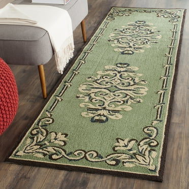 SAFAVIEH Easy Care Chanelle Floral Runner Rug, Sage/Multi, 2'6" x 10'