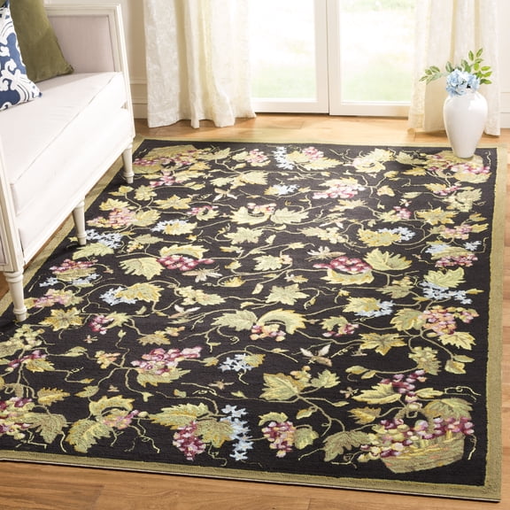 Safavieh Easy Care Clematis Floral Area Rug, Black/Multi, 6' x 9'