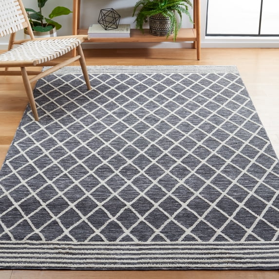 Safavieh Easy Care Conway Cross Polyester Machine Washable Area Rug, Gray/Ivory, 2'3" x 4'