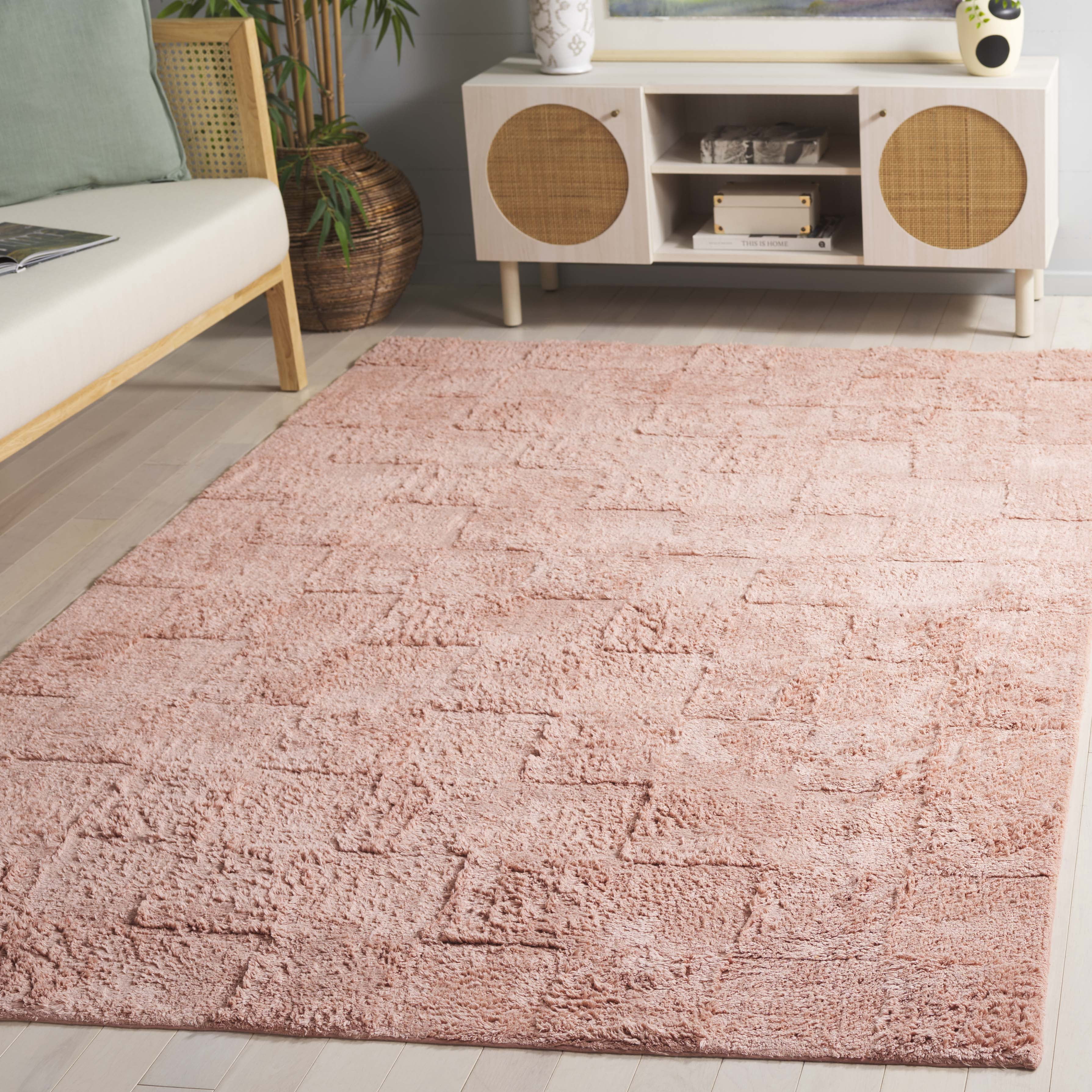 Safavieh Easy Care Coty Checkered Area Rug, Rose, 6' x 6' Square