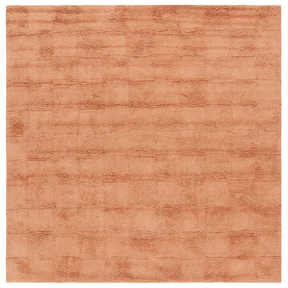 SAFAVIEH Easy Care Coty Checkered Area Rug, Rust, 6' x 6' Square