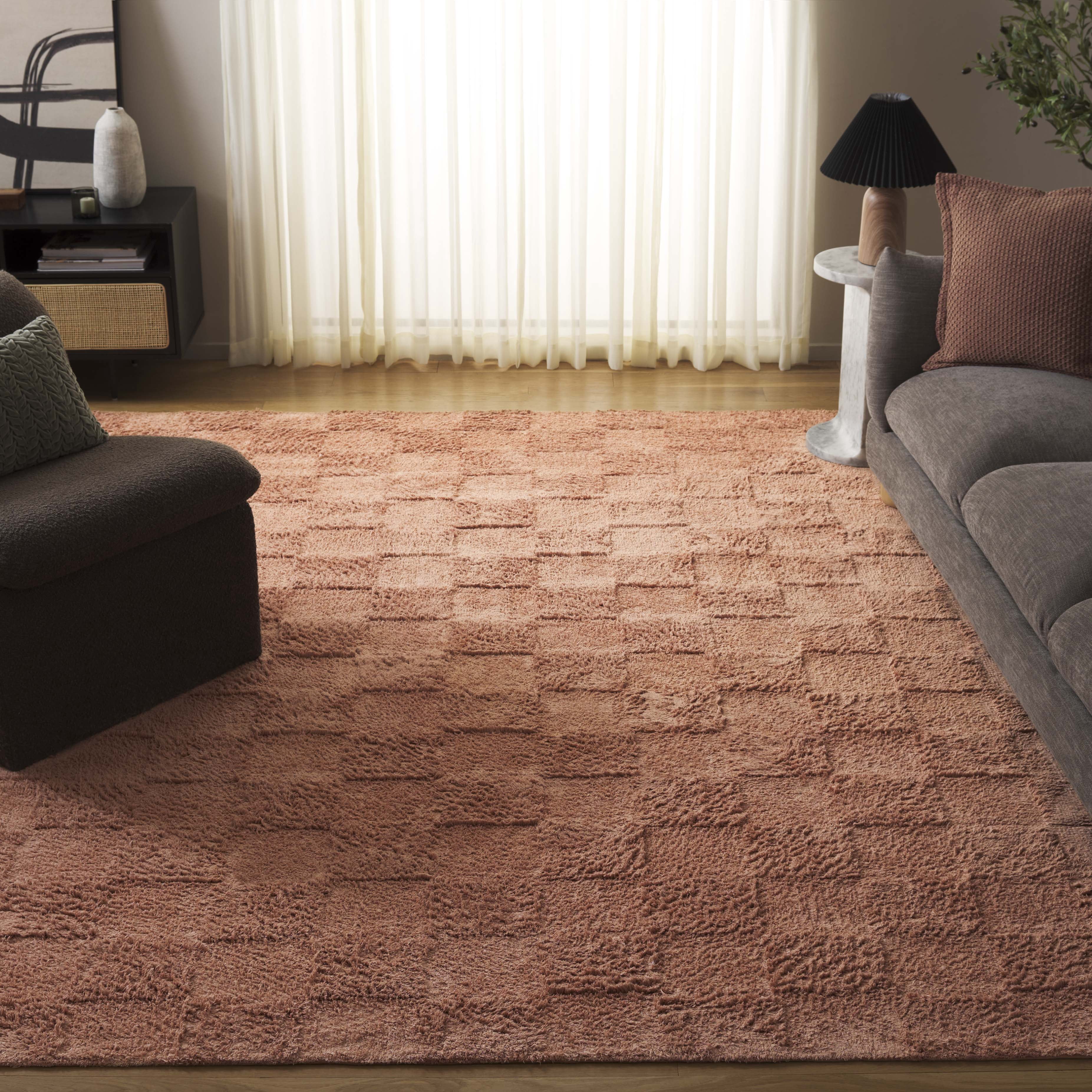 Safavieh Easy Care Coty Checkered Area Rug, Rust, 8' x 10'
