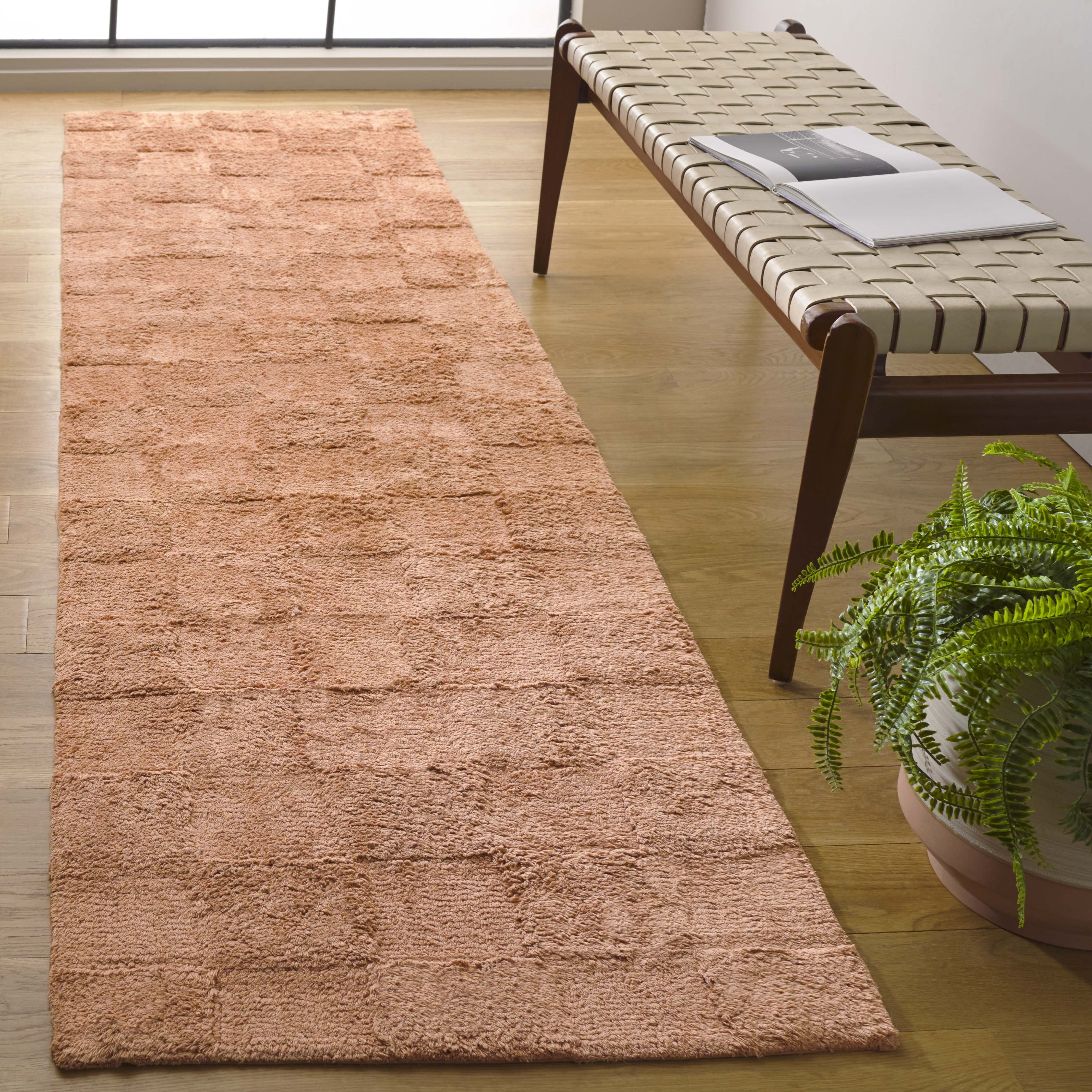Safavieh Easy Care Coty Checkered Runner Rug, Rust, 2'3" x 9'