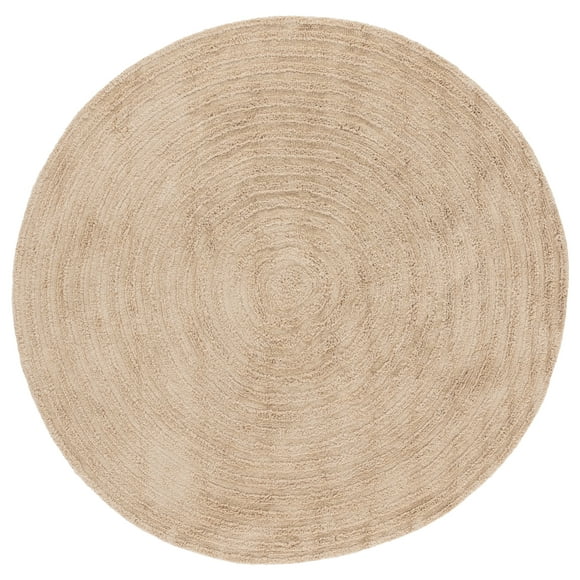 SAFAVIEH Easy Care Edythe Solid Machine Washable Area Rug, Beige, 5' x 5' Round