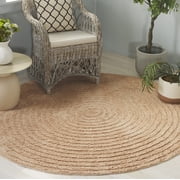 Safavieh Easy Care Edythe Solid Machine Washable Area Rug, Orange, 6' x 6' Round