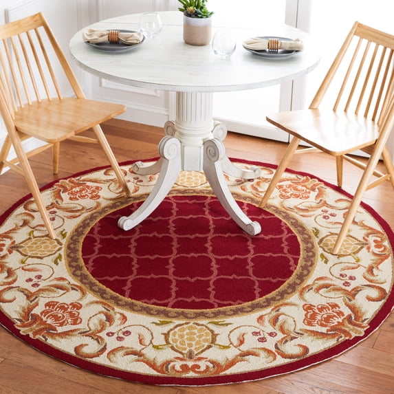 Safavieh Easy Care Elisaveta Oriental Area Rug, Burgundy/Ivory, 6' x 6' Round